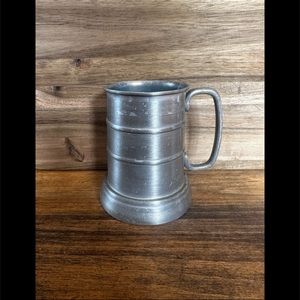 VINTAGE MICHAUD HONG KONG  SILVER 5” MUG GLASS BOTTOM 1/2 Pint